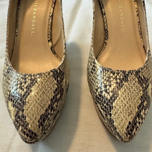 Loeffler Randall 5.5 Snakeskin Platform Wedge Heels Classic Career - Picture 3 of 9